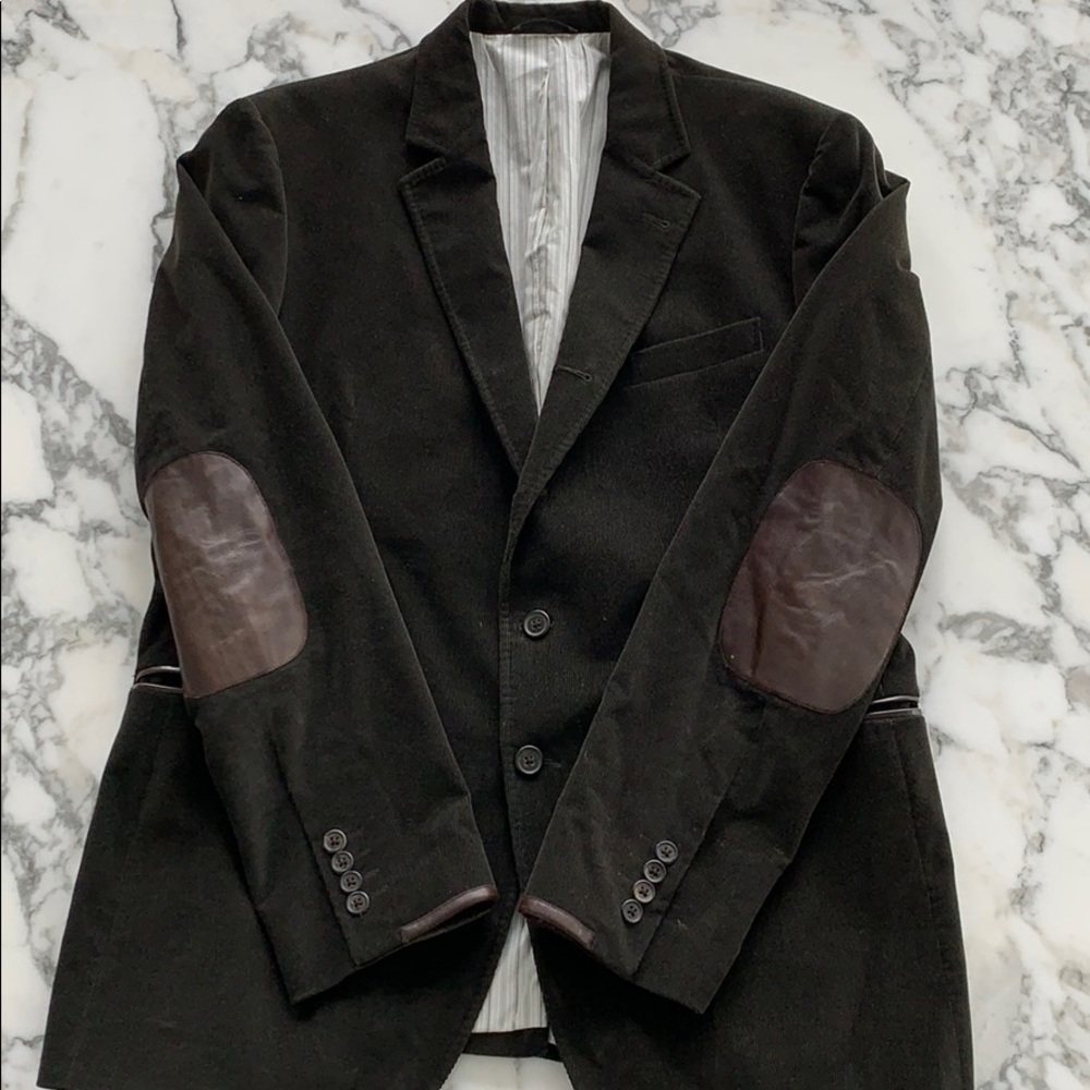 Blazer - Brown corduroy w/ brown leather details